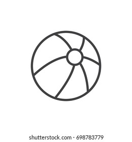 Beach ball line icon, outline vector sign, linear style pictogram isolated on white. Symbol, logo illustration. Editable stroke. Pixel perfect vector graphics