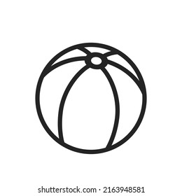 beach ball line icon. sea vacation and beach game symbol. isolated vector image in simple style