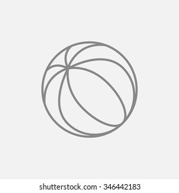 Beach ball line icon for web, mobile and infographics. Vector dark grey icon isolated on light grey background.