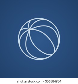 Beach ball line icon for web, mobile and infographics. Vector light blue icon isolated on blue background.