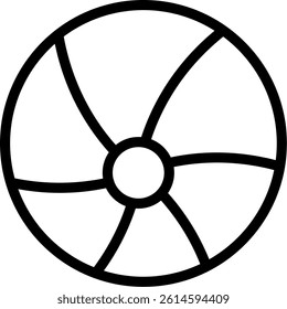 Beach Ball Line Vector Icon Design
