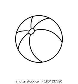 Beach ball linear icon on white background