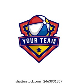 beach ball logo badge template