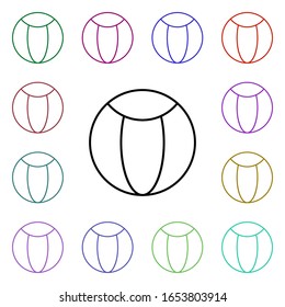 Beach ball multi color style icon. Simple thin line, outline vector of summer icons for ui and ux, website or mobile application