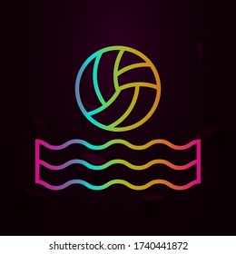 Icono de bola de playa Línea delgada simple, contorno vector de iconos de piscina para ui y ux, sitio web o aplicación móvil