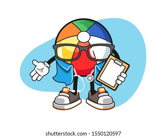Beach ball nurse cartoon. Mascot Character vector.