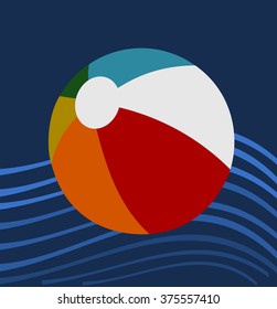 beach ball with ocean waves