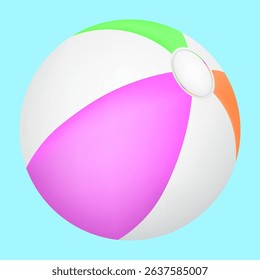 Beach ball on blue background, vector illustration.