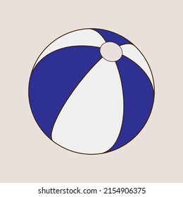 Beach ball on a white background. Vector summer illustration for print and design