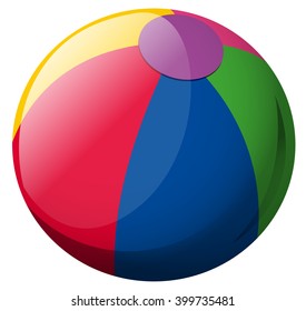 Beach ball on white background illustration