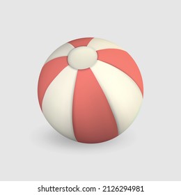 Beach ball on white background.Summer vacation concept.