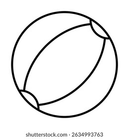 Beach ball outline icon isolated on white background