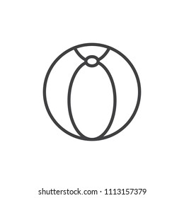 Beach ball outline icon. linear style sign for mobile concept and web design. Ball toy simple line vector icon. Symbol, logo illustration. Pixel perfect vector graphics