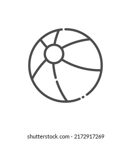 Beach Ball Outline Icon - Summer Season Icon Vector Illustration