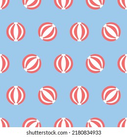 Beach Ball Pattern Background, Seamless Background. Summer Concept. Vector.