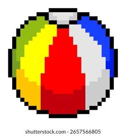 Bola de praia em estilo pixel art