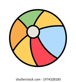 Beach, ball, play Icon vector image. Can be used for Summer and Holidays. Suitable for mobile apps, web apps and print media.
