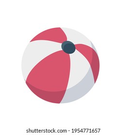 Beach ball for playing on vacation on a white background
