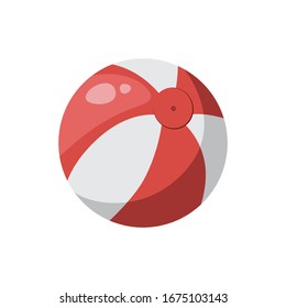 Beach ball. Ball for playing volleyball or water polo. Vector Illustration in cartoon style isolated on white background.