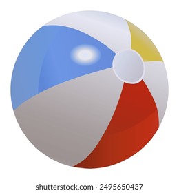 Beach ball realistic vector  illustration with white background