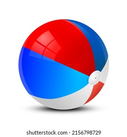 Beach ball - red and blue - isolated on white background - vector