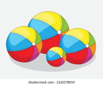 Beach ball - red and blue - isolated on white background - vector