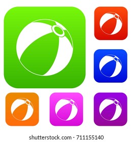 Beach ball set icon in different colors isolated vector illustration. Premium collection
