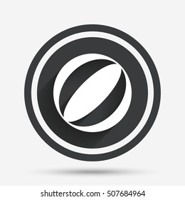 Beach ball sign icon. Water ball.