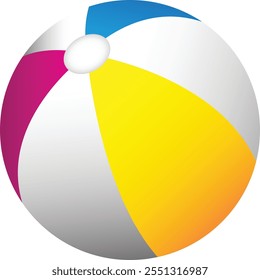 beach ball silhouette on White Background