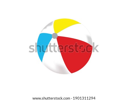 Beach Ball simple illustration clip art vector, flat.