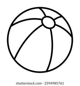 Beach Ball simple line art vector