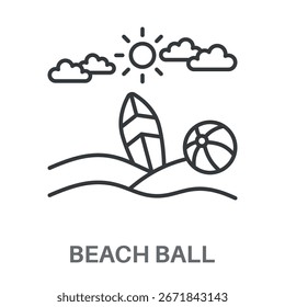 Strandball Einfacher Stil Umriss Design Symbol