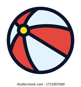 Beach Ball. Simple Vector Color Icon.