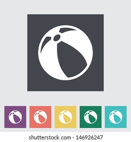 Beach ball. Single flat icon. Vector illustration.
