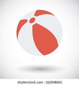 Beach ball. Single flat icon on white background. Vector illustration.