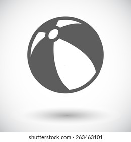 Beach ball. Single flat icon on white background. Vector illustration.