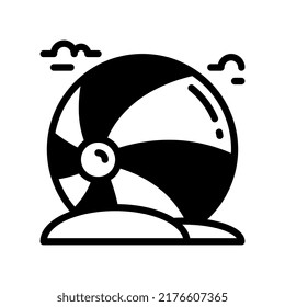 beach ball solid style icon. vector illustration for graphic design, website, app. EPS 10