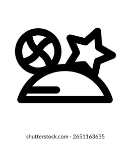 Beach Ball and Starfish icon thick bold line