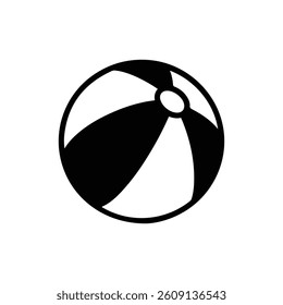 Beach Ball with Stripes and Centered Circle - Minimal Icon