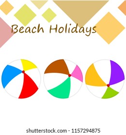 beach ball summer holiday vector background