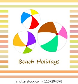 beach ball summer holiday vector background