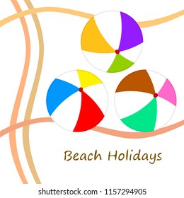 beach ball summer holiday vector background
