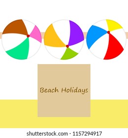 beach ball summer holiday vector background