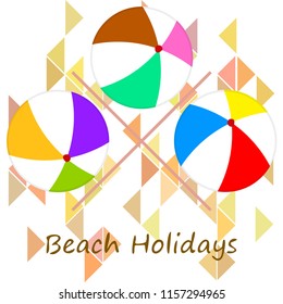 beach ball summer holiday vector background