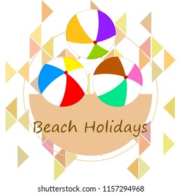 beach ball summer holiday vector background