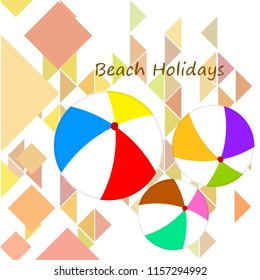 beach ball summer holiday vector background