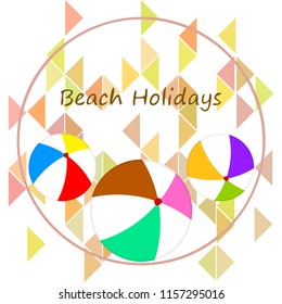 beach ball summer holiday vector background