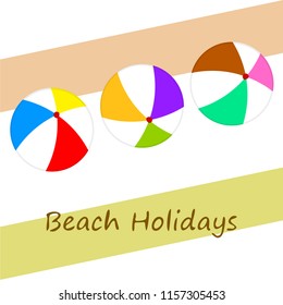 beach ball summer holiday vector background