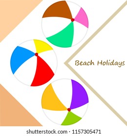 beach ball summer holiday vector background