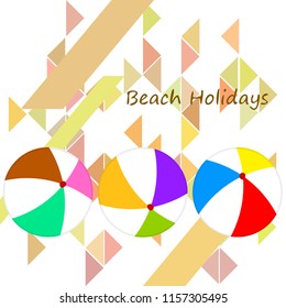 beach ball summer holiday vector background